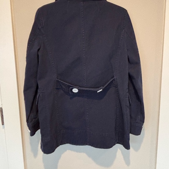 J. Crew Dark Blue Pea Coat with White Buttons - Picture 2 of 6